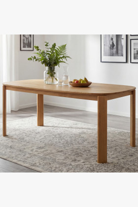 Tölgyfa ovális-kerek étkezőasztal 200x100 cm natural olajozott felület